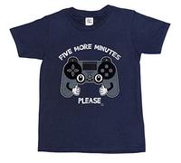 1Tee Boys Five More Minutes Please Gaming T-Shirt Navy Blue 9-11 Years