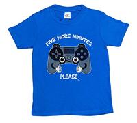 1Tee Boys Five More Minutes Please Gaming T-Shirt Royal Blue 5-6 Years