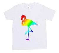 1Tee Boys Flamingo Rainbow Pride T-Shirt White 5-6 Years