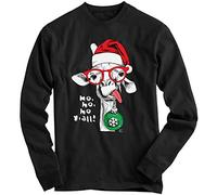 1Tee Boys Ho Ho Ho Y'all Funny Hipster Giraffe Christmas Sweatshirt Jumper Black 9-11 Years