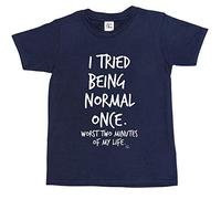 1Tee Boys I Tried to be Normal Once T-Shirt Navy Blue 12-14 Years