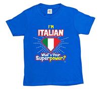 1Tee Boys I'm Italian What's Your Superpower T-Shirt Royal Blue 3-4 Years
