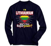 1Tee Boys I'm Lithuanian What's Your Superpower Sweatshirt Jumper Navy Blue 7-8 Years