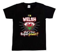 1Tee Boys I'm Welsh What's Your Superpower T-Shirt Black 7-8 Years