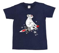 1Tee Boys Koala on Rocket Ship, to the Moon and Back T-Shirt Navy Blue 3-4 Years