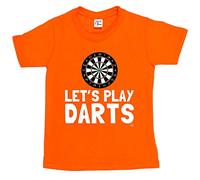 1Tee Boys Let's Play Darts Dartboard T-Shirt Orange 9-11 Years