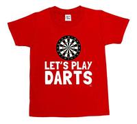 1Tee Boys Let's Play Darts Dartboard T-Shirt Red 9-11 Years