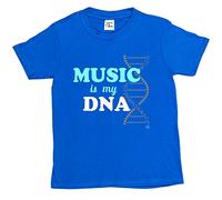 1Tee Boys Music is My DNA T-Shirt Royal Blue 12-14 Years