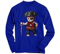 1Tee Boys Pirate Cat Sweatshirt Jumper Royal Blue 3-4 Years
