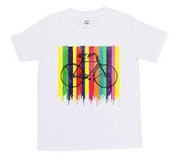 1Tee Boys Retro Bicycle Colourful T-Shirt White 7-8 Years