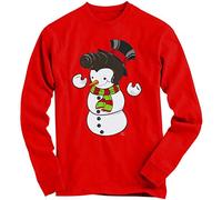 1Tee Boys Snowman with Elvis Presley Hair Sweatshirt Jumper