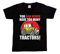 1Tee Boys You Can Never Have Too Many Tractors Farming T-Shirt Black 7-8 Years