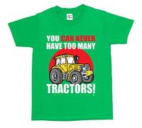 1Tee Boys You Can Never Have Too Many Tractors Farming T-Shirt Green 7-8 Years