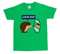 1Tee Girls Looking Sharp Hedgehog T-Shirt Green 5-6 Years