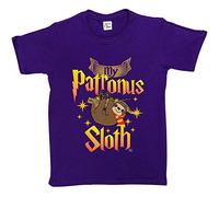 1Tee Girls My Patronus is A Sloth T-Shirt Purple 9-11 Years