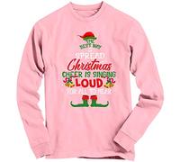 1Tee Girls The Best Way to Spread Christmas Cheer - Singing Loud - Elf Sweatshirt Jumper Baby Pink 9-11 Years