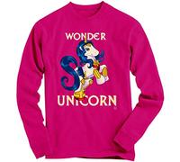 1Tee Girls Wonder Unicorn Superhero Sweatshirt Jumper Hot Pink 9-11 Years