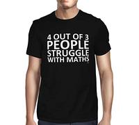 1Tee Mens 4 Out of 3 People Struggle with Math T-Shirt Black Large