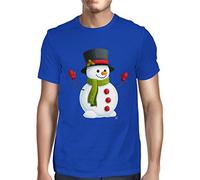 1Tee Mens Classic Snowman Christmas T-Shirt Royal Blue XXXX-Large
