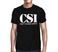 1Tee Mens CSI Can't Stand Idiots T-Shirt Black XX-Large
