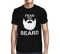 1Tee Mens Fear The Beard T-Shirt Black XXXXX-Large