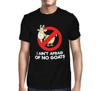 1Tee Mens I Ain't Afraid of No Goats T-Shirt Black Medium