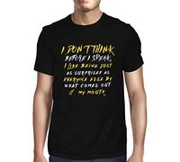 1Tee Mens I Don't Think Before I Speak T-Shirt Black X-Large