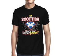 1Tee Mens I'm Scottish What's Your Superpower T-Shirt Black Medium