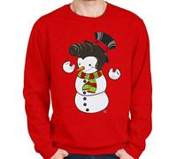 1Tee Mens Snowman with Elvis Presley Hair Sweatshirt Jumper