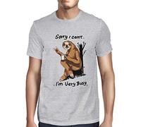 1Tee Mens Sorry I Can't I'm Very Busy Sloth Introvert T-Shirt