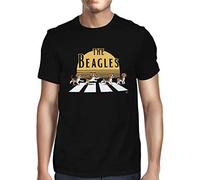 1Tee Mens The Beagles, Abbey Road Spoof T-Shirt Black Medium
