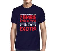 1Tee Mens The Hardest Part of A Zombie Apocalypse T-Shirt Navy Blue XXXX-Large
