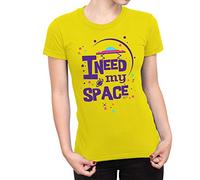 1Tee Womens I Need My Space, Sci-Fi T-Shirt Yellow XX-Large