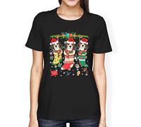 1Tee Womens Loose Fit Christmas Stockings with Adorable Beagle Dogs T-Shirt Black XXX-Large