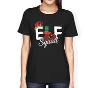 1Tee Womens Loose Fit Elf Squad T-Shirt Black XX-Large