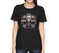 1Tee Womens Loose Fit Hard Rock Skull, King of Music T-Shirt