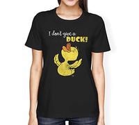 1Tee Womens Loose Fit I Don't Give A Duck T-Shirt Black XX-Large
