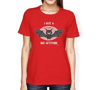 1Tee Womens Loose Fit I Got A Bat Attitude T-Shirt Red XXX-Large