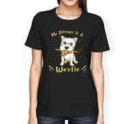 1Tee Womens Loose Fit My Patronus is A Westie Dog T-Shirt Black Medium