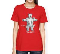 1Tee Womens Loose Fit Polarity Science Polar Bear T-Shirt Red XX-Large