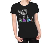 1Tee Womens Seriously Dude I Think You're Overreacting Chemistry T-Shirt Black Large