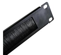 1U 19" Inch Brush Panel Black - Rack Mount Cable Management Accessory for Server Room, Network Rack, Patch Panel, Data Center - Dust Proof Steel Plate with Nylon Bristles - by Cable Tie Up
