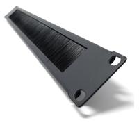 1U 19-inch Brush Plate Panel Cable Management for Data Cabinet Rack Mount, Tidy Cable Entry for Clean and Organized Environment (Black)