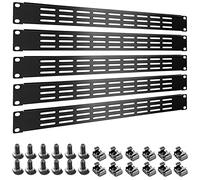 1U 2U 3U Blank Rack Mount Panel, Spacer Black Rack Mount Cover Support bar for Enclosure Network Cabinet Cable Management Bar Slot (Vented 1U 5PCS)