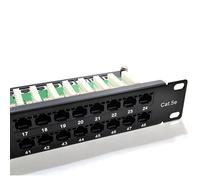 1U 48 Port Cat 5e RJ45 Networking 19 inch Rack Patch Panel with Cable Tidy