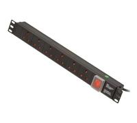 1U 6 Way Uk Plug Pdu 1X13A Plug To 6X3 Pin Sockets NEW