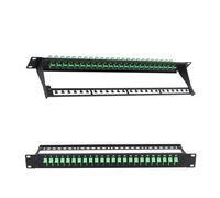 1U Fiber Patch Panel with 24 SC APC Singlemode Fiber Optic Adapters Couplers Connectors for Standard 19" Racks, 1pack