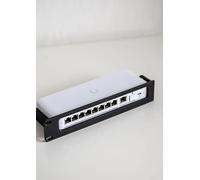 1U Rackmount Bracket for UniFi Flex 2.5G USW-Flex-2.5G-8 & USW-Flex-2.5G-8-PoE (196W) - 10 Inch & 19 Inch Compatible (White, for 1x USW-Flex-2.5G-8 Right + Aperture)