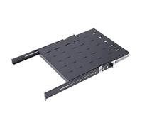 1U Sliding Shelf Tray 19in Mount Keyboard Shelf Tray, Adjustable Depth 22 to 26.75in Sliding Tray for Server Rack/Cabinet Steel Pull Out Drawer for Racks 250LB Weight Capacity(SLD-1U22-26.75)