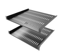 1U Vented Server Rack Shelf, Cantilever Mount for 19 Inch Networking Equipments Rack Enclosure, Black (2, 1U16In)